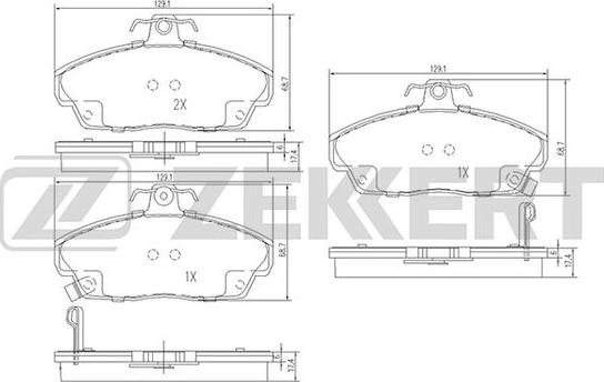 Zekkert BS-1724 - Kit pastiglie freno, Freno a disco autozon.pro