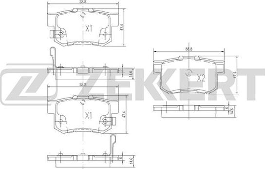 Zekkert BS-1720 - Kit pastiglie freno, Freno a disco autozon.pro