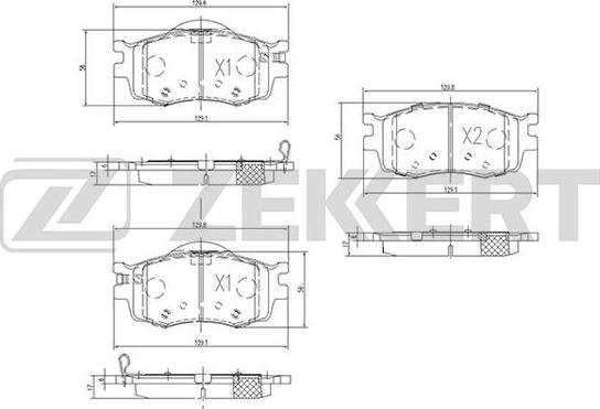 Zekkert BS-1776 - Kit pastiglie freno, Freno a disco autozon.pro