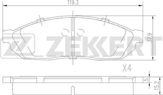 Zekkert BS-1770 - Kit pastiglie freno, Freno a disco autozon.pro