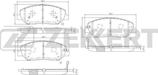 Zekkert BS-1777 - Kit pastiglie freno, Freno a disco autozon.pro