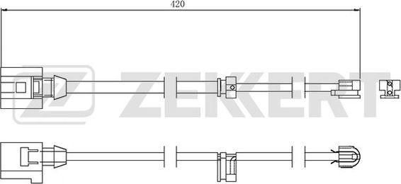 Zekkert BS-8045 - Contatto segnalazione, Usura past. freno / mat. d'attrito autozon.pro