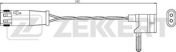 Zekkert BS-8043 - Contatto segnalazione, Usura past. freno / mat. d'attrito autozon.pro