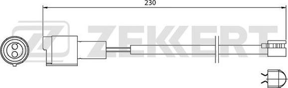 Zekkert BS-8001 - Contatto segnalazione, Usura past. freno / mat. d'attrito autozon.pro