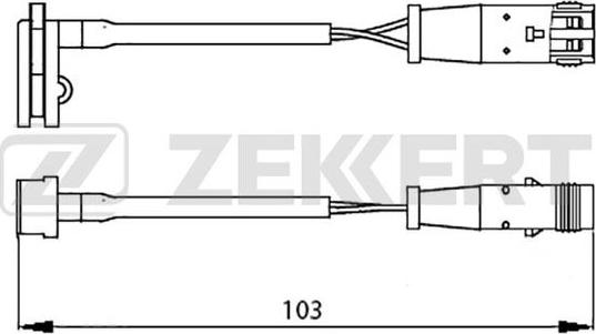 Zekkert BS-8019 - Contatto segnalazione, Usura past. freno / mat. d'attrito autozon.pro