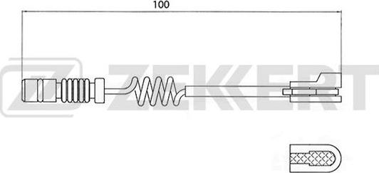 Zekkert BS-8015 - Contatto segnalazione, Usura past. freno / mat. d'attrito autozon.pro