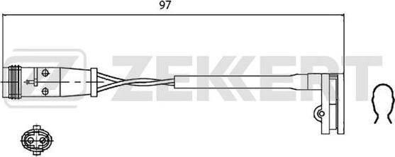 Zekkert BS-8018 - Contatto segnalazione, Usura past. freno / mat. d'attrito autozon.pro