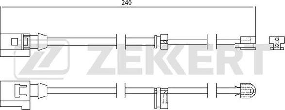 Zekkert BS-8028 - Contatto segnalazione, Usura past. freno / mat. d'attrito autozon.pro