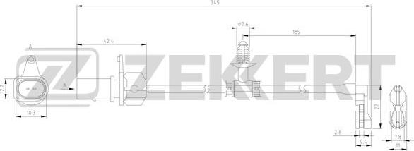 Zekkert BS-8140 - Contatto segnalazione, Usura past. freno / mat. d'attrito autozon.pro