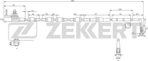 Zekkert BS-8136 - Contatto segnalazione, Usura past. freno / mat. d'attrito autozon.pro