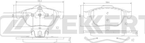 Zekkert BS-3044 - Kit pastiglie freno, Freno a disco autozon.pro