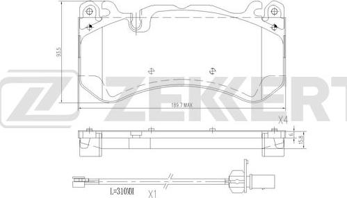 Zekkert BS-3042 - Kit pastiglie freno, Freno a disco autozon.pro