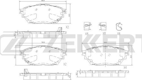 Zekkert BS-3056 - Kit pastiglie freno, Freno a disco autozon.pro