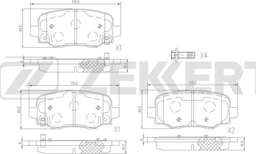 Zekkert BS-3058 - Kit pastiglie freno, Freno a disco autozon.pro