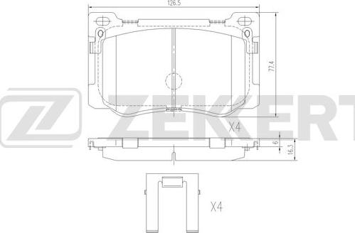 Zekkert BS-3053 - Kit pastiglie freno, Freno a disco autozon.pro