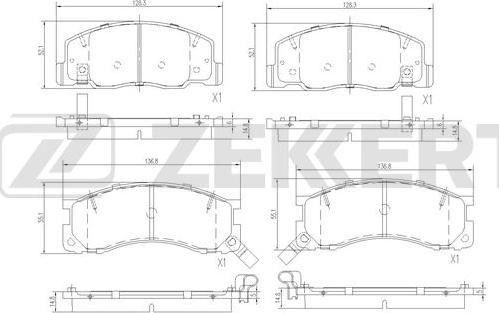 Zekkert BS-3052 - Kit pastiglie freno, Freno a disco autozon.pro