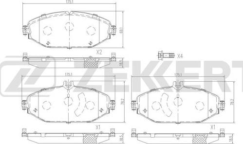 Zekkert BS-3057 - Kit pastiglie freno, Freno a disco autozon.pro