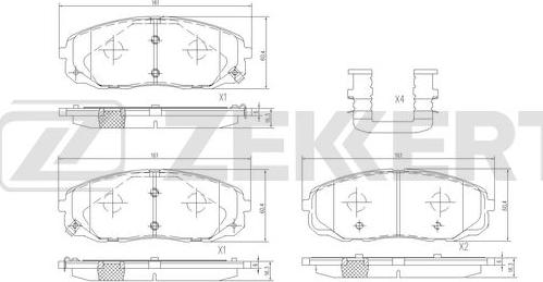 Zekkert BS-3060 - Kit pastiglie freno, Freno a disco autozon.pro