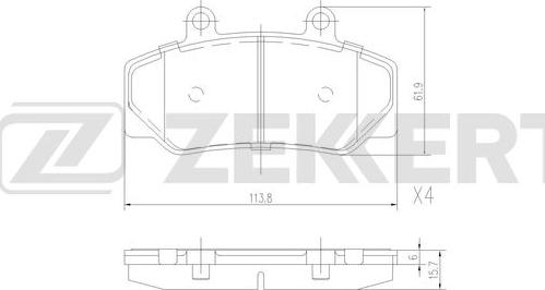 Zekkert BS-3004 - Kit pastiglie freno, Freno a disco autozon.pro