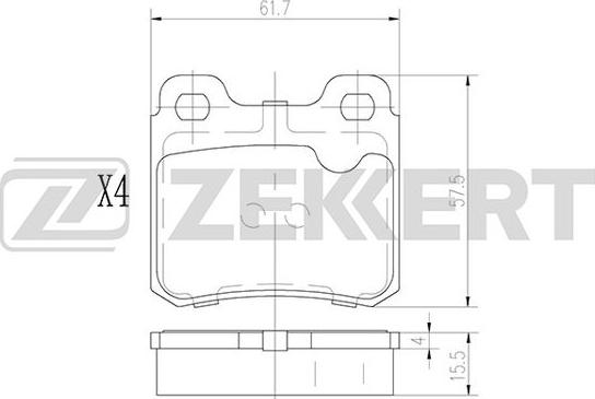 Zekkert BS-3000 - Kit pastiglie freno, Freno a disco autozon.pro