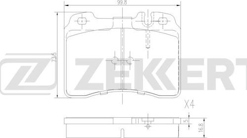 Zekkert BS-3002 - Kit pastiglie freno, Freno a disco autozon.pro