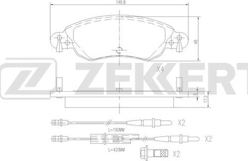 Zekkert BS-3036 - Kit pastiglie freno, Freno a disco autozon.pro