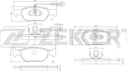 Zekkert BS-3033 - Kit pastiglie freno, Freno a disco autozon.pro