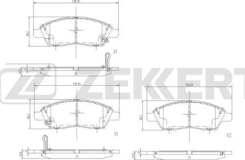 Zekkert BS-3037 - Kit pastiglie freno, Freno a disco autozon.pro