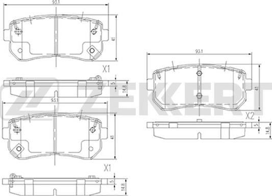 Zekkert BS-3020 - Kit pastiglie freno, Freno a disco autozon.pro