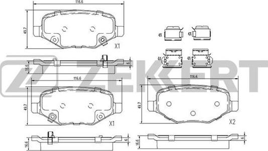 Zekkert BS-3023 - Kit pastiglie freno, Freno a disco autozon.pro