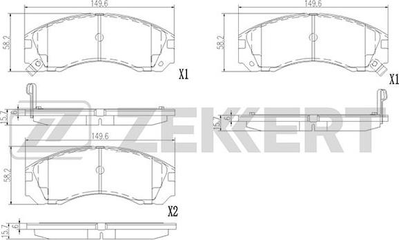 Zekkert BS-3022 - Kit pastiglie freno, Freno a disco autozon.pro