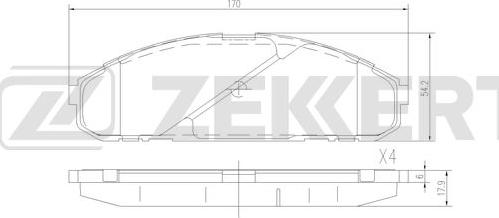 Zekkert BS-3027 - Kit pastiglie freno, Freno a disco autozon.pro