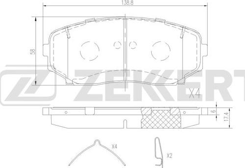 Zekkert BS-3070 - Kit pastiglie freno, Freno a disco autozon.pro