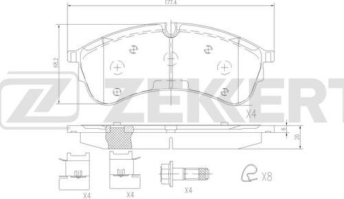 Zekkert BS-3072 - Kit pastiglie freno, Freno a disco autozon.pro