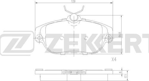 Zekkert BS-2996 - Kit pastiglie freno, Freno a disco autozon.pro