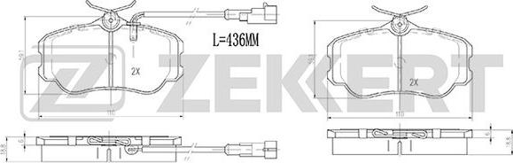 Zekkert BS-2998 - Kit pastiglie freno, Freno a disco autozon.pro