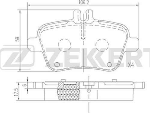 Zekkert BS-2949 - Kit pastiglie freno, Freno a disco autozon.pro