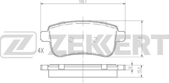 Zekkert BS-2945 - Kit pastiglie freno, Freno a disco autozon.pro