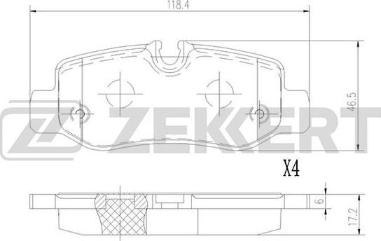 Zekkert BS-2956 - Kit pastiglie freno, Freno a disco autozon.pro