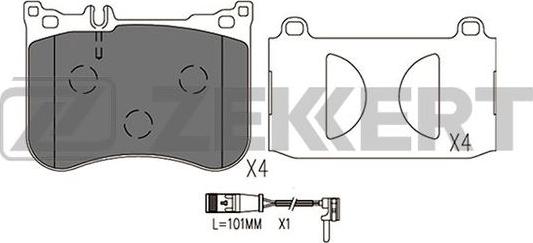 Zekkert BS-2953 - Kit pastiglie freno, Freno a disco autozon.pro