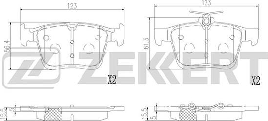 Zekkert BS-2952 - Kit pastiglie freno, Freno a disco autozon.pro