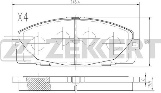 Zekkert BS-2969 - Kit pastiglie freno, Freno a disco autozon.pro