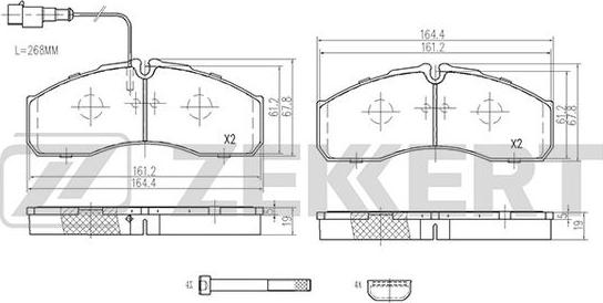 Zekkert BS-2966 - Kit pastiglie freno, Freno a disco autozon.pro