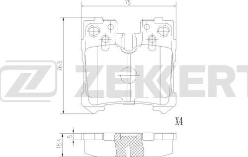 Zekkert BS-2968 - Kit pastiglie freno, Freno a disco autozon.pro