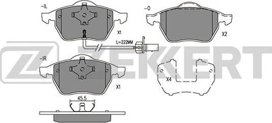 Zekkert BS-2908 - Kit pastiglie freno, Freno a disco autozon.pro