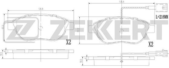 Zekkert BS-2919 - Kit pastiglie freno, Freno a disco autozon.pro