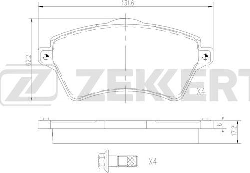 Zekkert BS-2916 - Kit pastiglie freno, Freno a disco autozon.pro