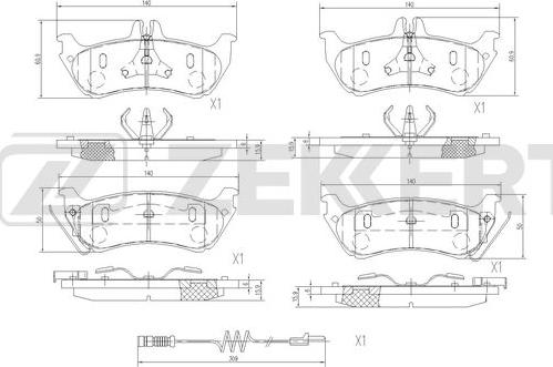 Zekkert BS-2912 - Kit pastiglie freno, Freno a disco autozon.pro