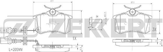 Zekkert BS-2917 - Kit pastiglie freno, Freno a disco autozon.pro