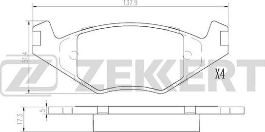 Zekkert BS-2986 - Kit pastiglie freno, Freno a disco autozon.pro